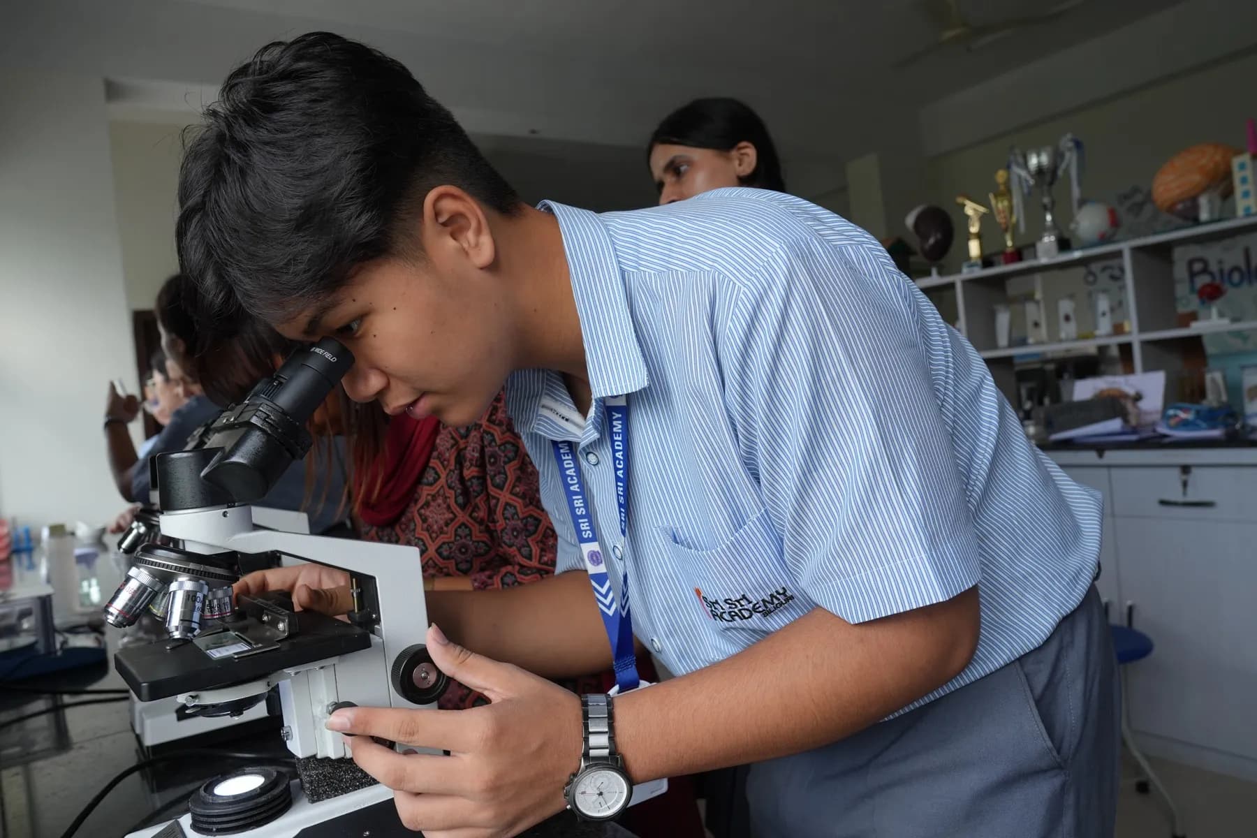 Students at work in the biology laboratory
