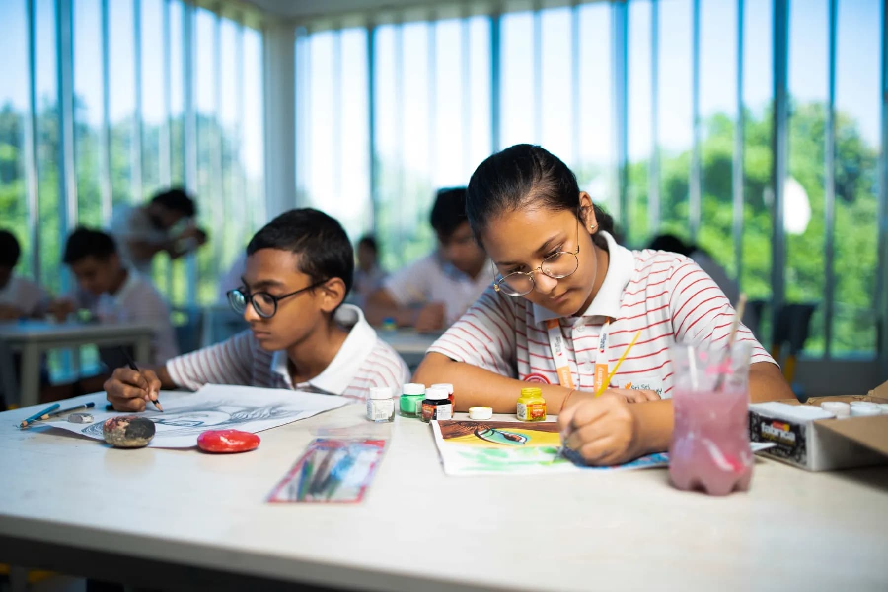 The art and craft room at Sri Sri Academy