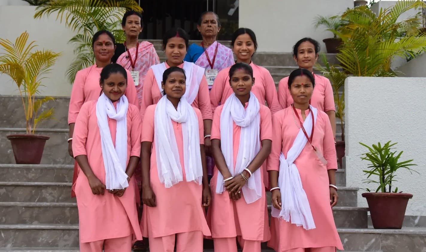 Security checks at the Sri Sri Academy campus entrance